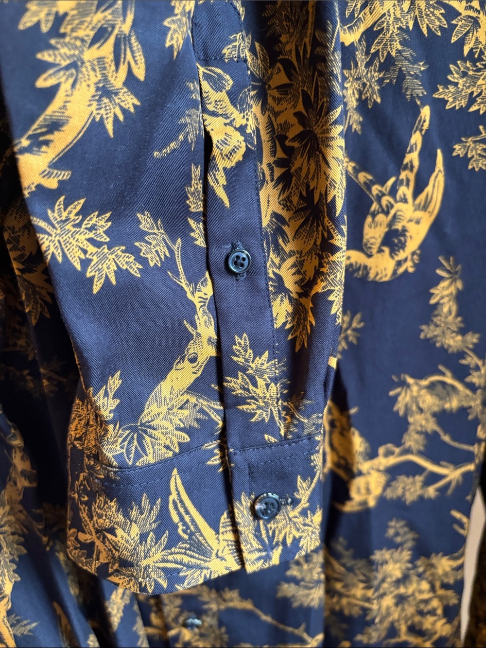 Scotch & Soda Bird Print Camp Collar Shirt Men’s M Lyocell - Picture 5 of 7